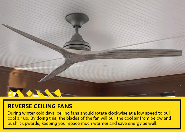 Reverse ceiling fans