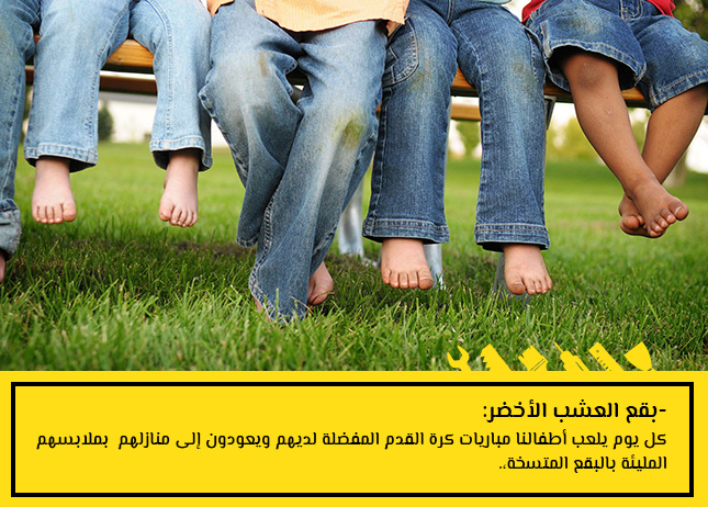 -بقع العشب الأخضر:
